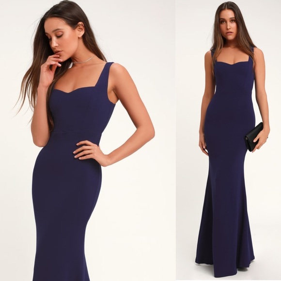 Lulu’s Sweetest Thing Navy Blue Maxi Dress - Picture 1 of 14